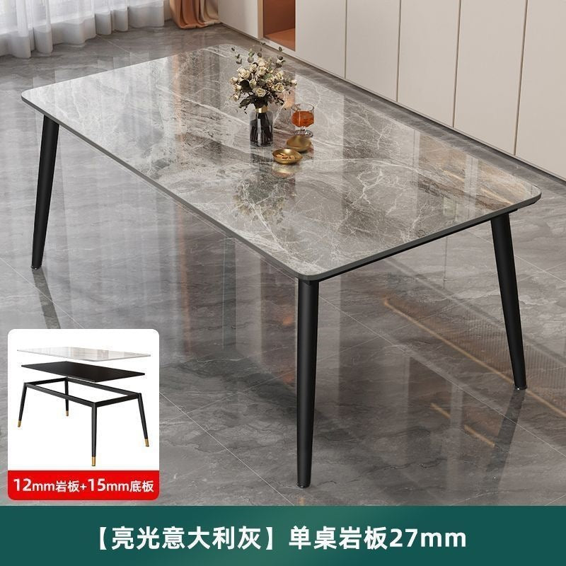 Rock slab dining table and chair combination for home commercial rental small apartment matte bright thickened modern casualaccessible luxury