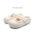 Fleece-lined beanie shoes for women winter 2026 new arrivalthick sole mary jane fur shoes outwear flats slip-on cotton shoes for women