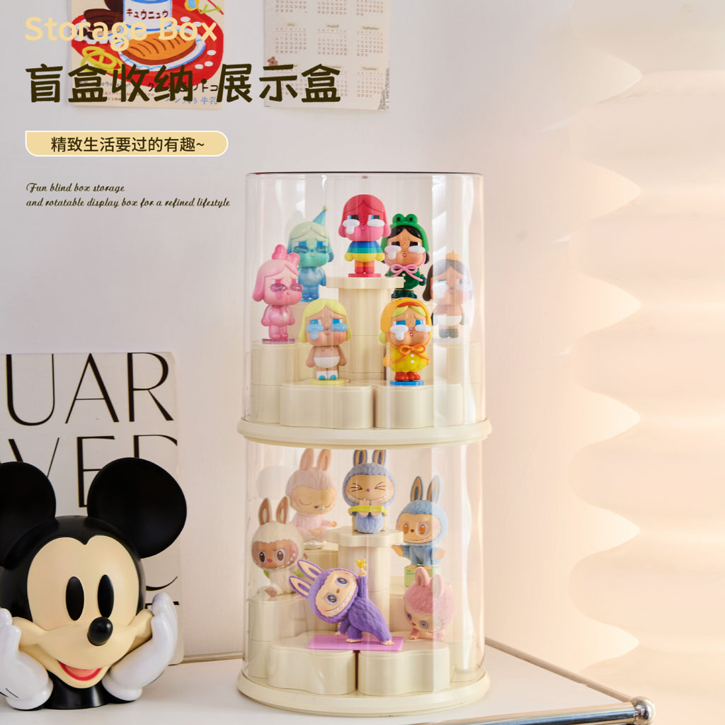 Blind box display stand storage transparent dustproof acrylic figure plastic display cabinet POP MART applicable display cabinet