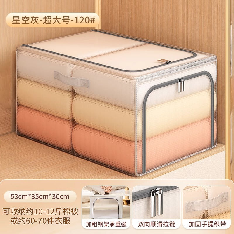 PVC transparent clothes storage box household clothes pants folding storage organizing box wardrobe storage layering artifact