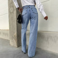 Jeans women's high waist wide leg slightly flared pants drapedslimming lookmop pants cross-border hot-selling women's summer thin style