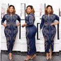 supply manufacturers direct sales african fashionfashion silm elastic denim silm hot diamond beaded long skirt big sale