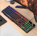 Illuminated keyboard and mouse combo - usb keyboard and mouse set - gaming mouse and keyboard kit - rgb backlit - black keycaps - translucent illumination