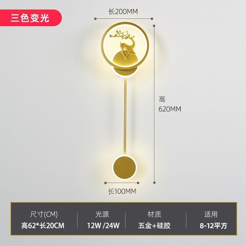 New arrival wall lamp deer head normcoreaccessible luxury modern pastoral style grids starry sky spotlight background wall master bedroom pair
