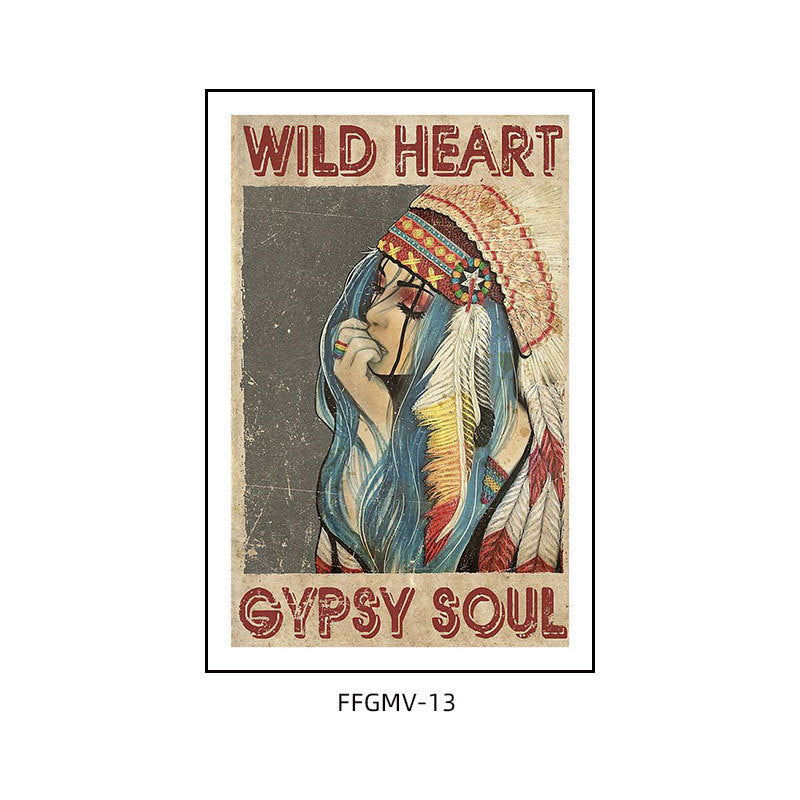 Bar decoration painting retro music dining bar restaurant KTV box hanging painting cafe clear bar abstract beautiful woman mural