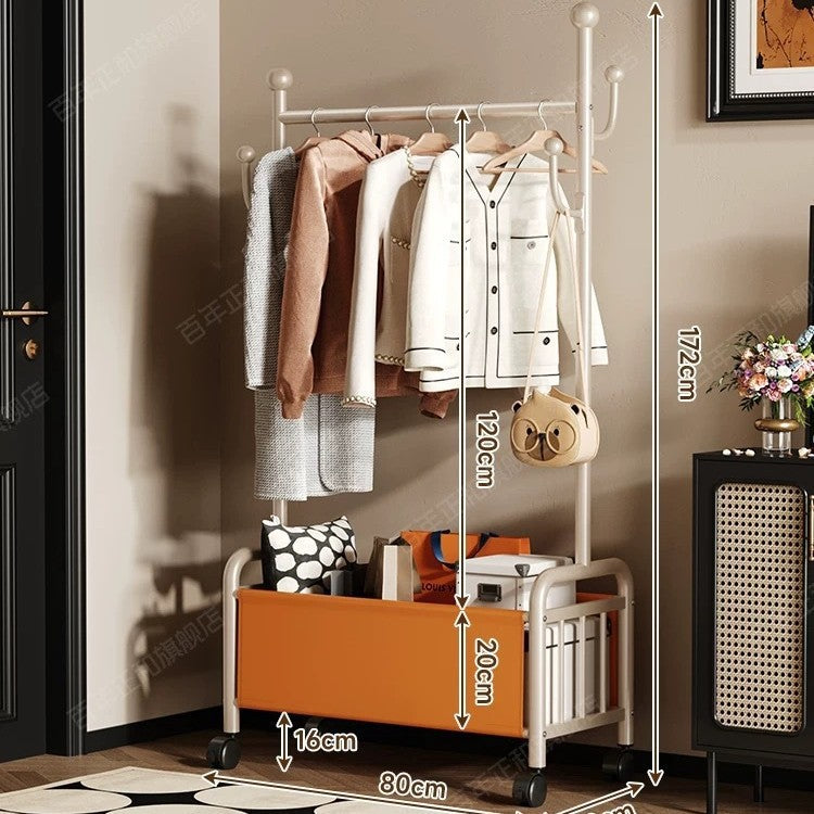 Popular floor-to-ceiling drying rack, multi-functional clothes hanging rod, indoor bedroom removable storage bedside coat rack