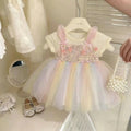Rainbow sequin princess dress for girls,  summer sweet baby girl dress, super cute girls' skirt