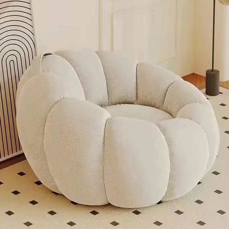 Cream wind lazy sofa reclining and sleeping pumpkin sofa leisure chair lamb wool fabric sofa single sofa