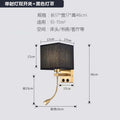 Hotel square bedside reading wall lamp nordic spotlight with switch usb room bedroom adjustable angle