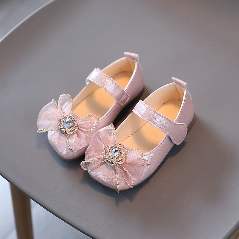 autumn new girls' princess shoes - stylish soft sole cute bowknot toddler & baby flats