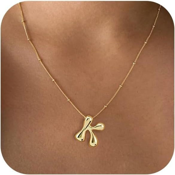 European and american retro minimalist polished 26-letter necklace for women - versatile, elegant, and statement-making choker with a 3d lockbone chain design