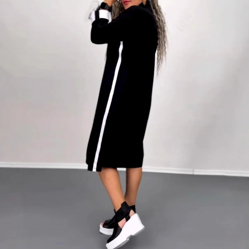 fall/winter new arrival: cross-border european and american style casual turtleneck long sleeve dress for women