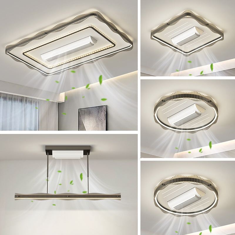 Living room main light modern simple atmosphere bladeless fan ceiling light 2025 new lighting whole house package combination