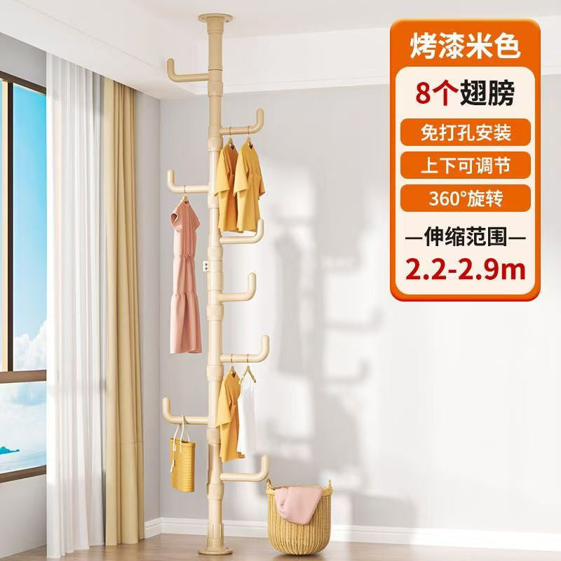 Tianlizi indoor punch-free retractable for home bedroom clothes hanger entrance floor-standing multi-functional clothes hanger