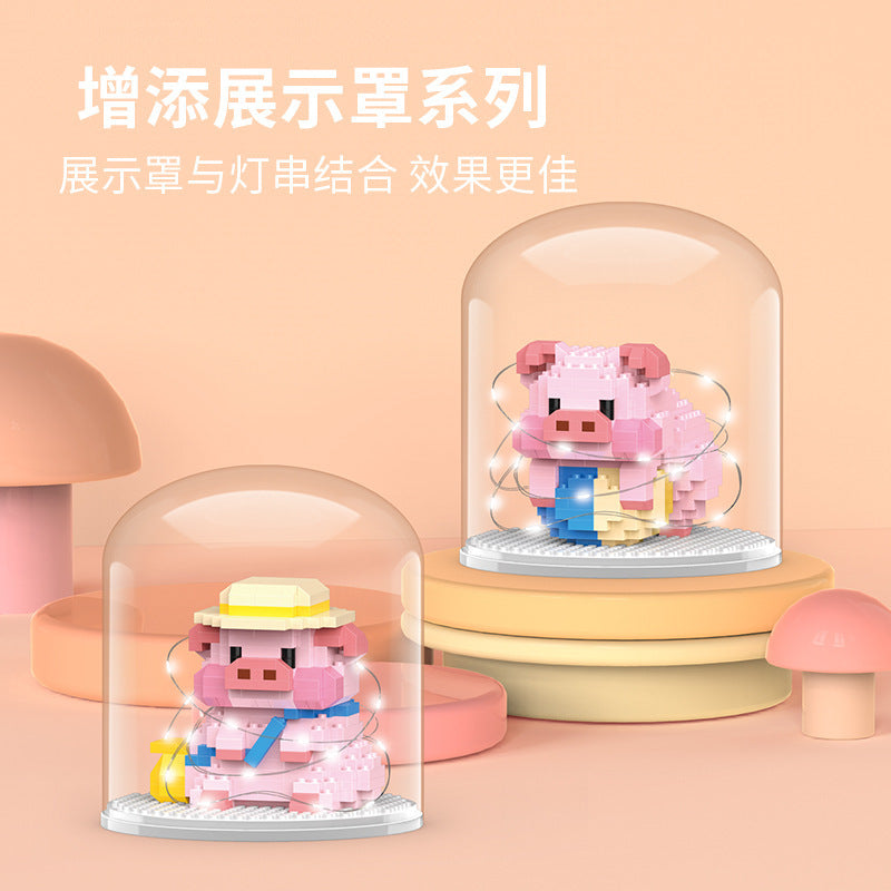 Compatible with lego micro building blocks: piggy diary kids' toys diy assembly cartoon trendy toys for street vending wholesale