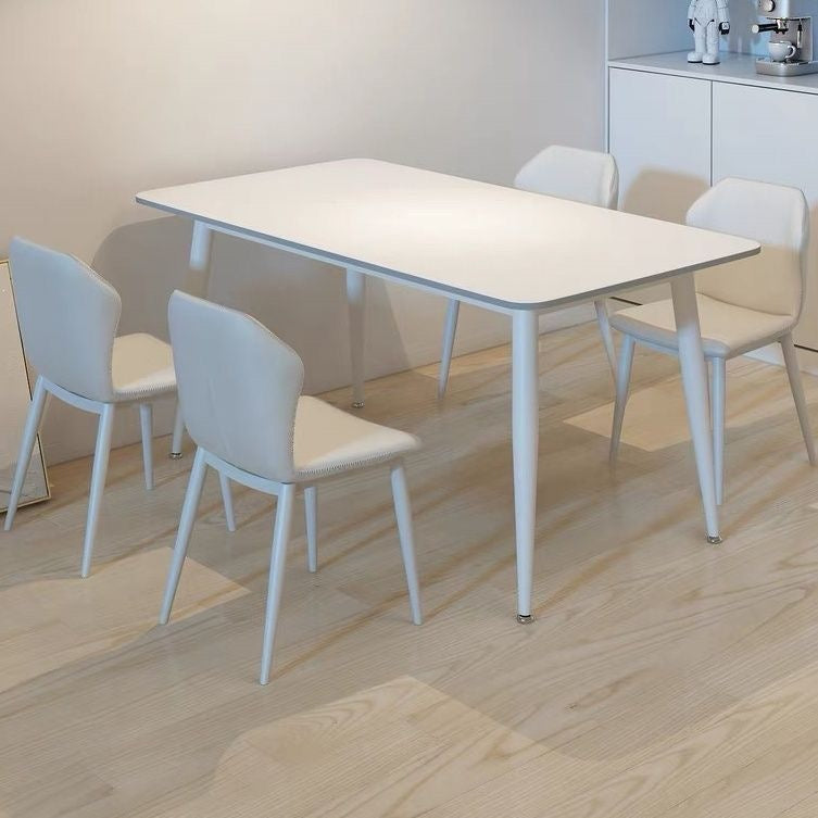 Nordic pure white slate dining table and chair for home small apartment pure black normcoreaccessible luxuryclassy sense new arrival pure black dining table