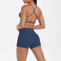 new cloud-soft brushed camisole bra with beautiful back design, casual running fitness butt-lifting shorts, yoga outfit for women