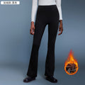 High-waisted, stretchy yoga pants for women, perfect for fall and winter. these fleece-lined, slightly flared pants offer tummy control, a slimming effect, and are ideal for sports and fitness. model: dl204-2