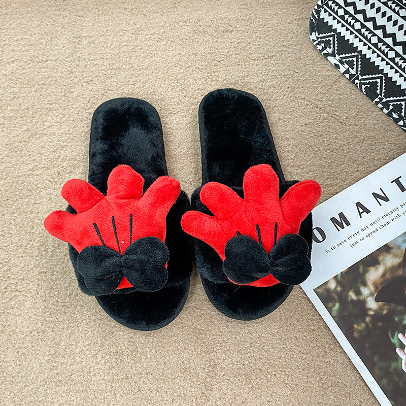 New arrivalinsgirlcasualhomecute cartoonfashion elements one-strap indoor casualstuffed slippers
