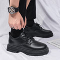 Spring new arrivals: soft leather, soft sole, round toe, breathable, trendy casual leather shoes - business formal, fashionable british style, trendy men's shoes