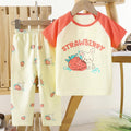 Kids' short-sleeve cotton set: summer t-shirt & pajamas for boys & girls - perfect for home wear and sleepwear