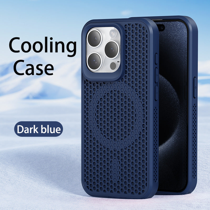 Suitable for apple 17promax mobile phone case iphone15pro breathable cooling magnetic case 11 honeycomb cooling