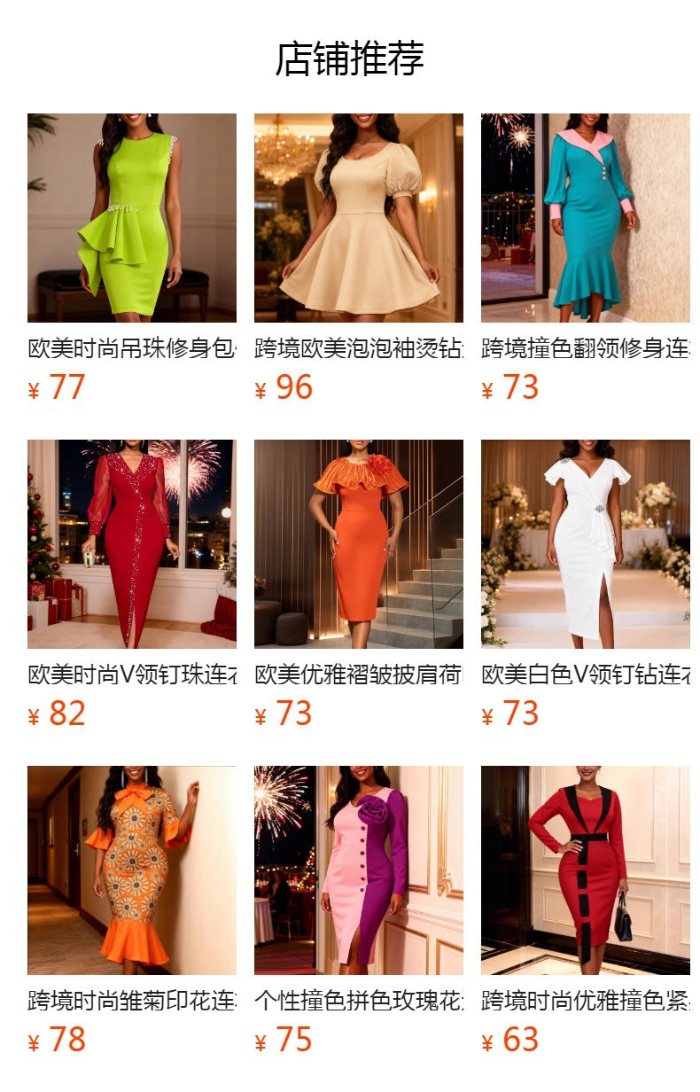 new plus size v-neck ruffle dress - color block sheer bodycon party & evening gown