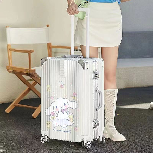 Yugui dog cartoon aluminum frame suitcase fashion trolley case universal wheel student password case large capacity travel case