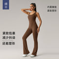 european and american butt-lifting slimming one-piece yoga suit with chest pad and slightly elastic sports fitness one-piece suit dlt006