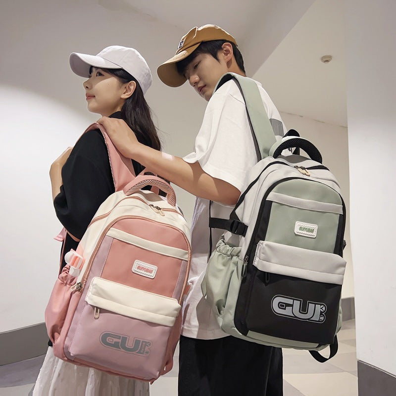 School bag men's new Korean version high value junior high school students lightweight computer backpack female college students large capacity backpack