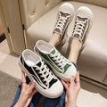 Niche platform canvas sneakers for women, new 2025 spring/autumn collection, versatile biscuit shoes, casual athletic shoes, retro hong kong style skate shoes