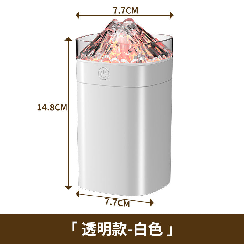 New volcano humidifier - desktop ambient light, large capacity, usb powered, silent mist maker for bedroom hydration