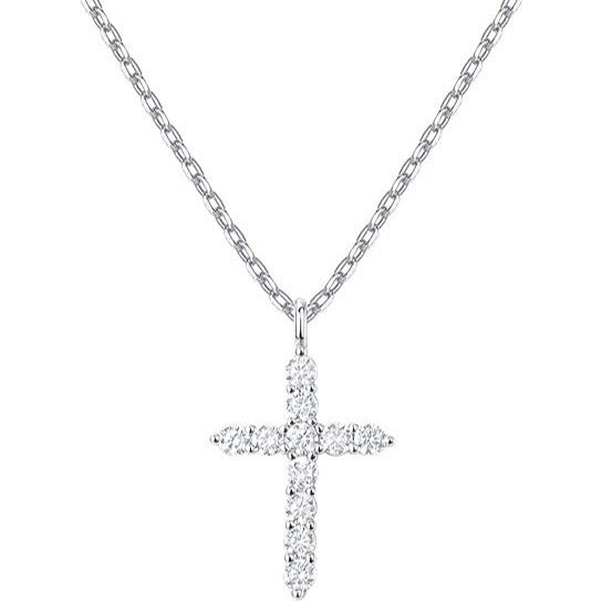 exclusive diamond-encrusted cross necklace jewelry for women, european and american high-end zircon clavicle chain