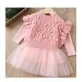Winter kids' sweater dress set: girls' princess dress with vest - two-piece outfit for baby girls, princess style