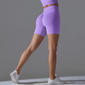 Fashion cross-border seamless pure color yoga shorts tight running fitness yoga clothes high waist butt lift peach sports pants