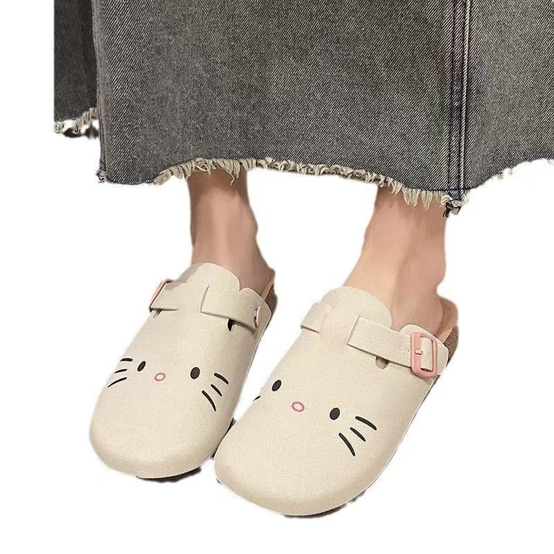 Boken women's shoes sweetthick soleniche stylecute toe shoes wear super soft slip-on non-slip half drag women's shoes wholesale