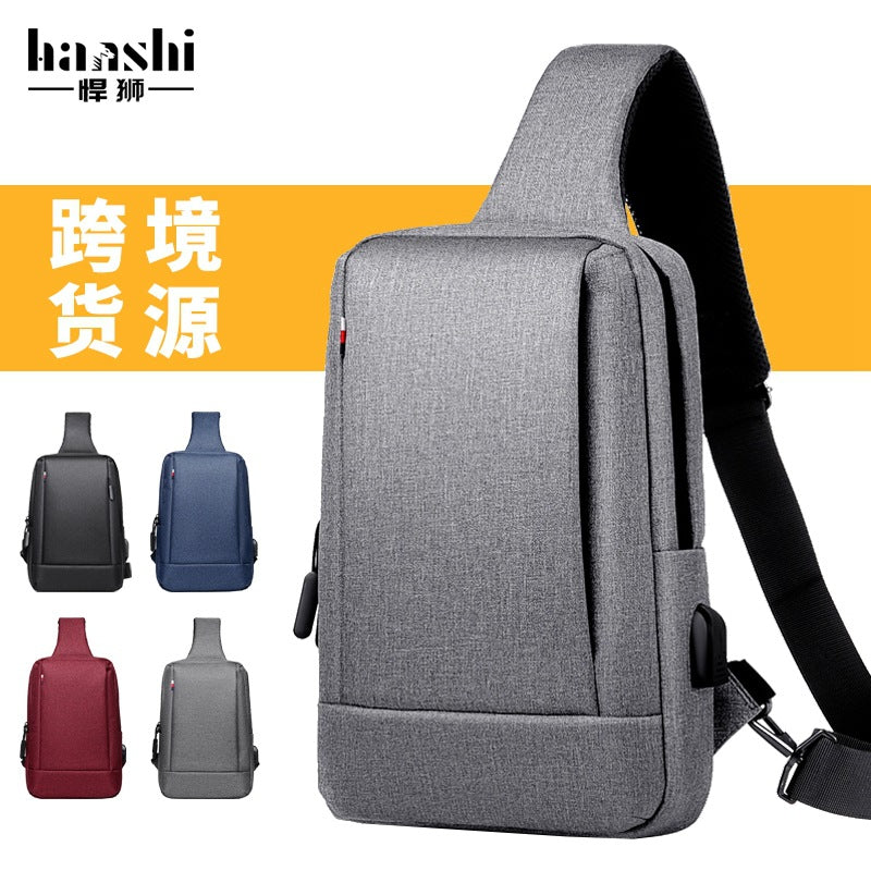 Cross-border fashion men's breast bag high-end casual women's shoulder messenger bag trendy travel chest bag waterproof shoulder bag