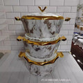 Hot selling food warmer container 3pcsexport open mirror octagonal thermal lunch box 2l-2.5l-3l