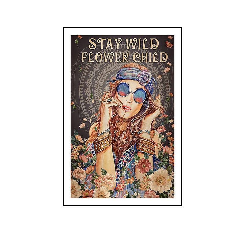 Bar decoration painting retro music dining bar restaurant KTV box hanging painting cafe clear bar abstract beautiful woman mural