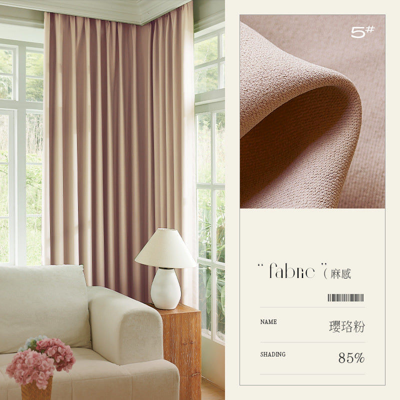 Modern minimalist blackout chenille curtain fabric wholesale for bedroom and living room - shaoxing keqiao curtains [project]