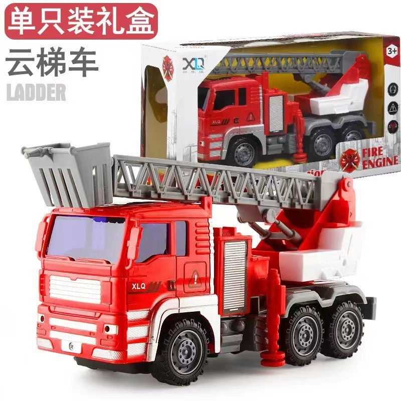 Large boy single gift box inertia engineering tipping bucket fire fighting various toy car stall wholesale
