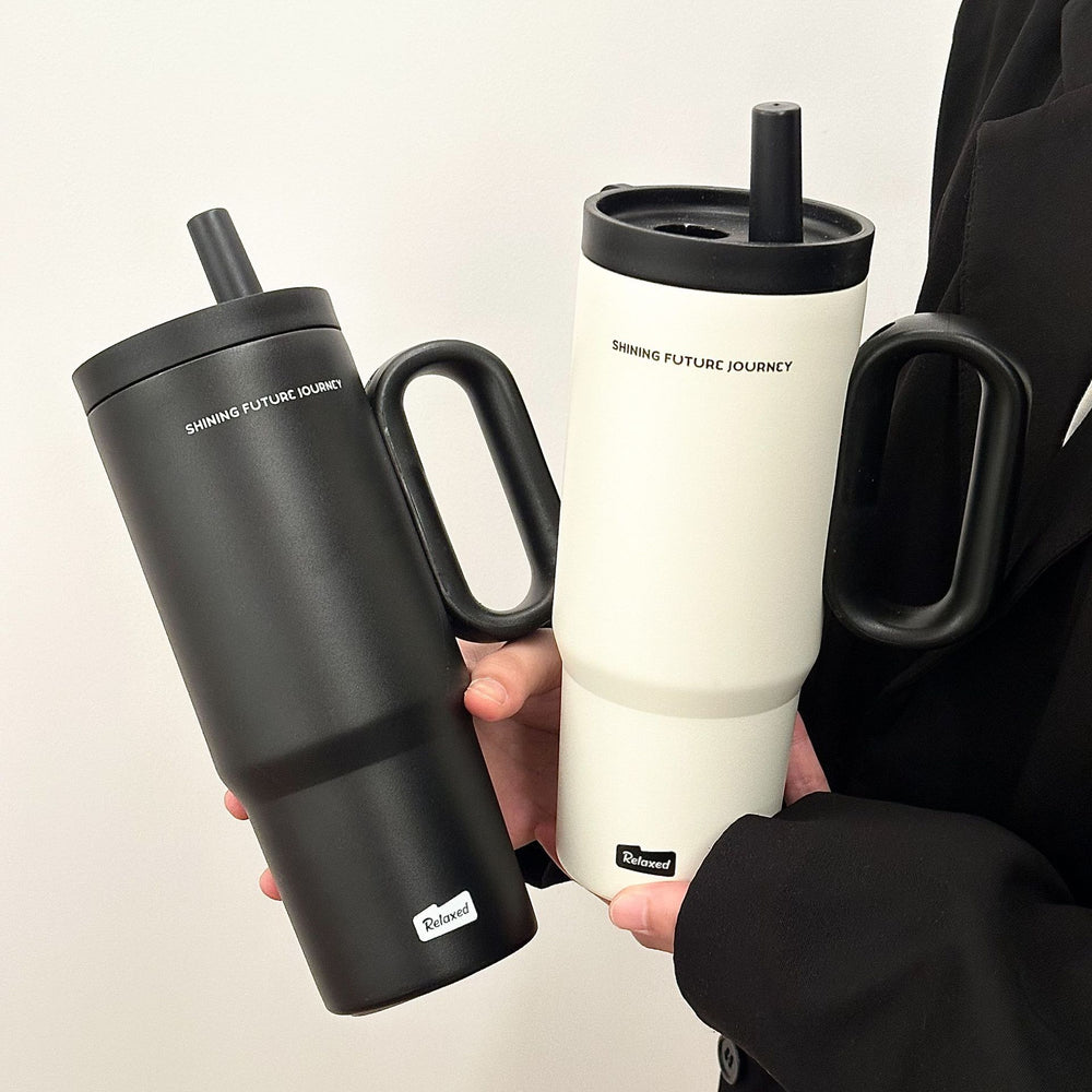 Twilight ice king cup 316 stainless steel thermos cup high-looking large-capacity cold-keeping straw cup outdoor sports water cup