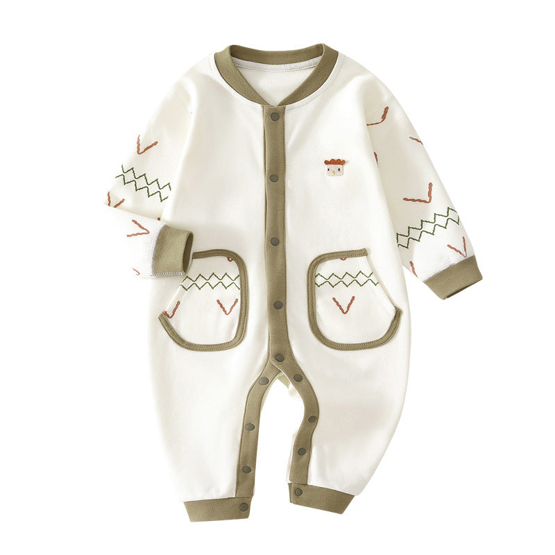 Babibele baby pure cotton baby clothes single breasted easiest for match outwear clothes autumn style baby one-piece