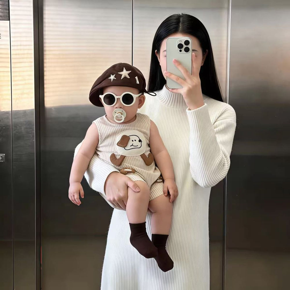 Baby summer romper - sleeveless cartoon bodysuit for newborn boys - cute cartoon onesie - lightweight summer outfit for newborns