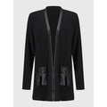 fall/winter new european and american style solid color pocket long sleeve casual leather patchwork jacket for women