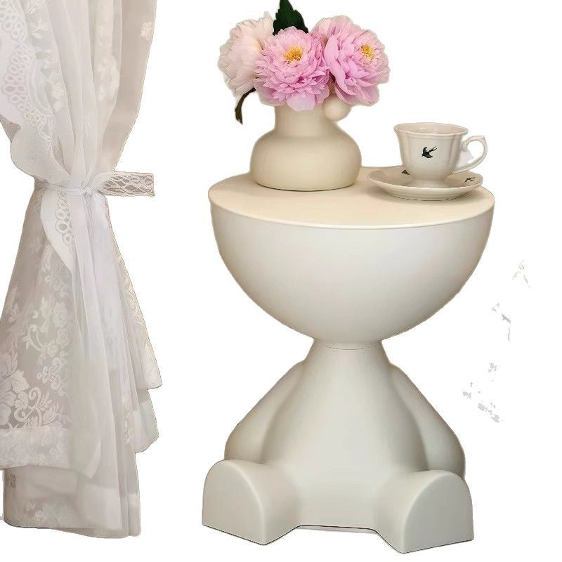 Cream style new arrival popular living room small flat head coffee table creative simple plastic side table ins style bedroom corner table