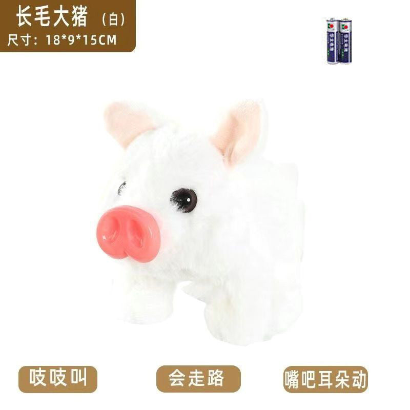 Dropshipping realistic plush electric piggy - jumps & squeaks - kids' pretend play pet toy