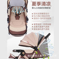 Baby stroller high view sit and lie down lightweight foldable four-wheel rubber two-way large space baby stroller