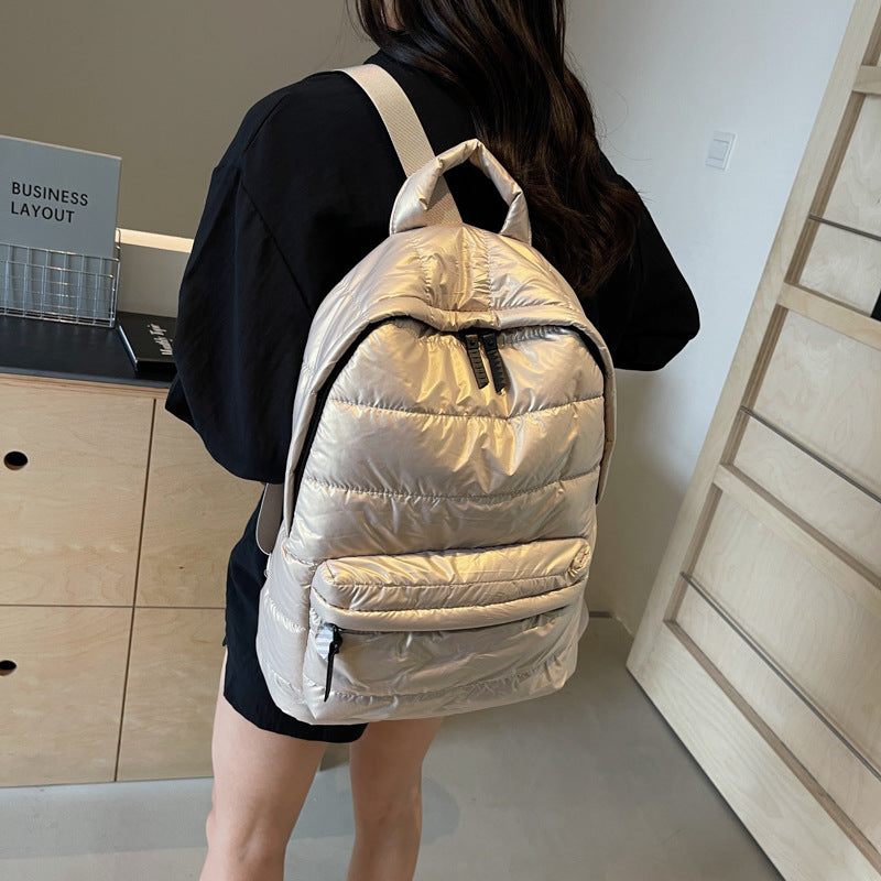 New popular cotton clothes backpack women's casual versatile space cotton backpack  wholesale large-capacity lightweight bag