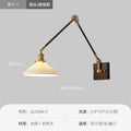 Japanese wabi-sabi style universal telescopic swing arm wall lamp - ceramic lampshade, vintage all-copper wall sconce